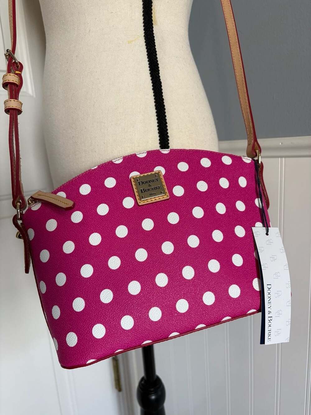 Dooney & Bourke Polka Dot Suki Crossbody Fuchsia BPLKA1696
